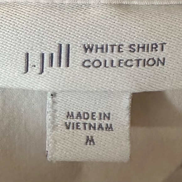 J Jill White Shirt Collection Sz Medium 8 10 Shirt Blouse Top Ivory Career CHIC - Picture 5 of 6